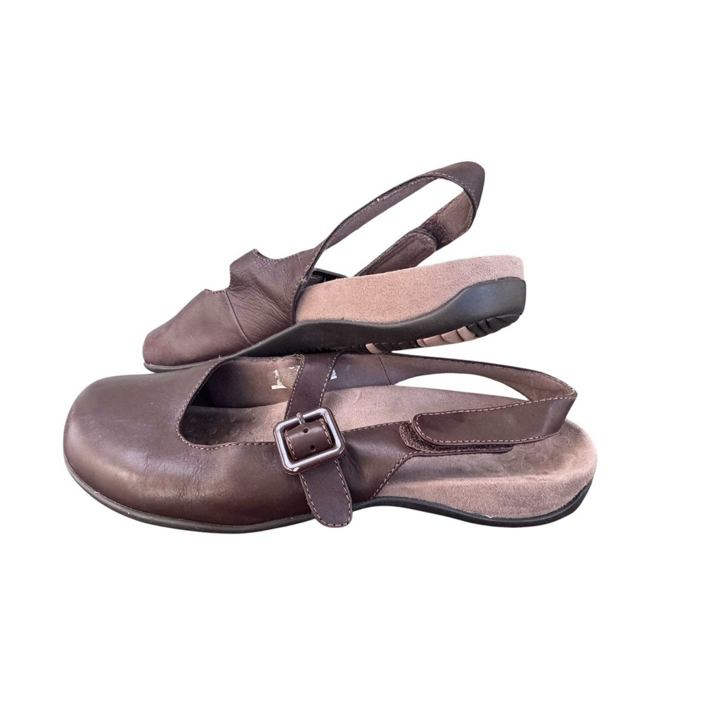 Vionic Abigail Slingback Mary Jane Shoes Womens‎ 10 Brown Leather Flats Comfort